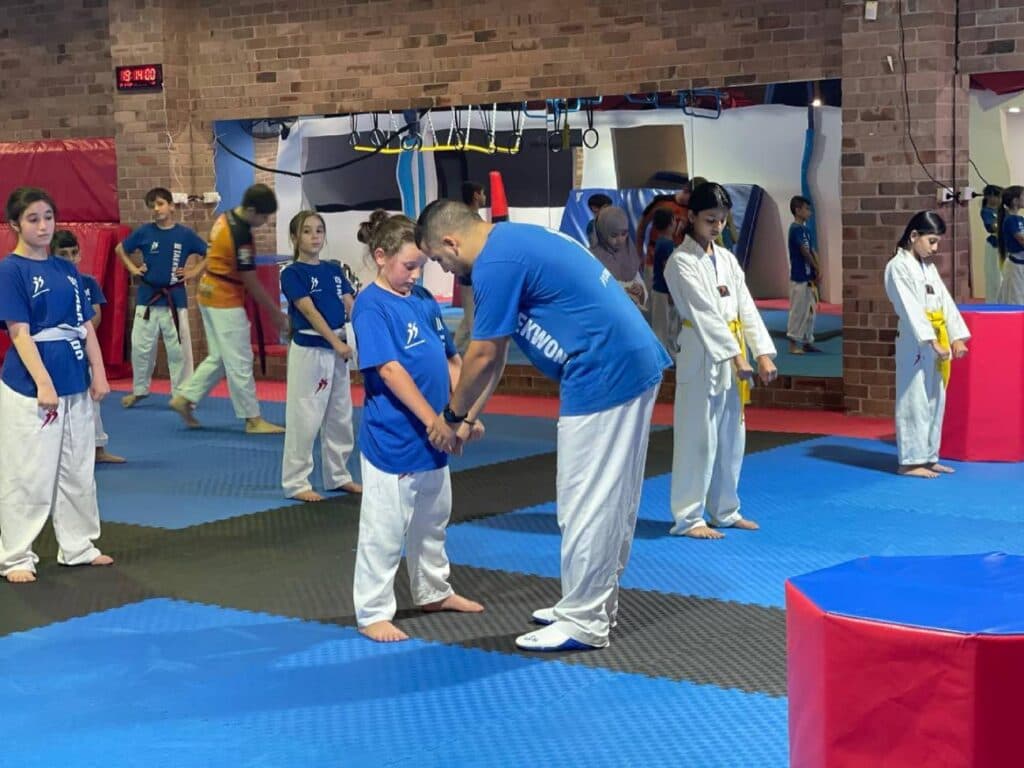 Kids taekwondo class beginners session at Blitz Martial Arts