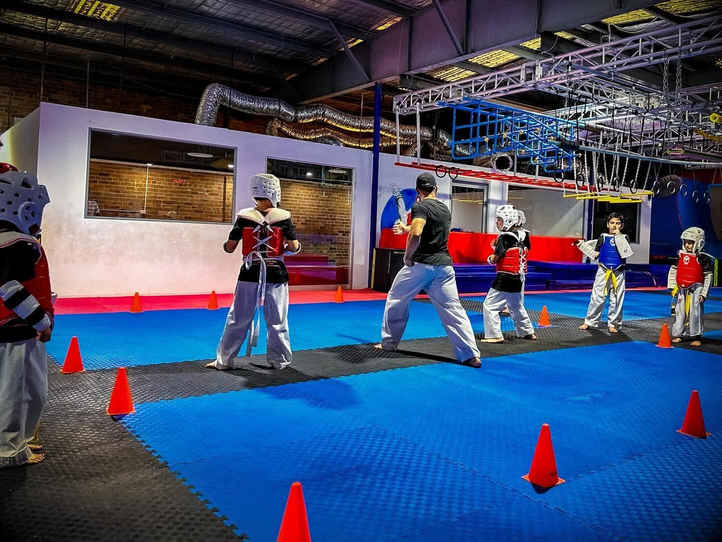 Taekwondo coaching session at Blitz Martial Arts Condell Park